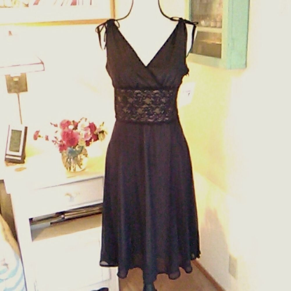NWT D. J. Summers Lace and Sheer Evening Dress